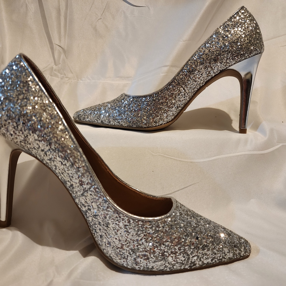 Silver Glitter High Heels